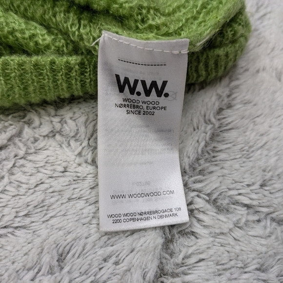 Wood Wood Sweater Women's S Green Light Tilda Mohair Knitted Boxy Rib Neck  - Picture 6 of 9